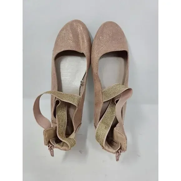 Women Elastic Ankle Strap Ballet Flats Round Toe Slip On Office Work Flat Shoes - Picture 3 of 9